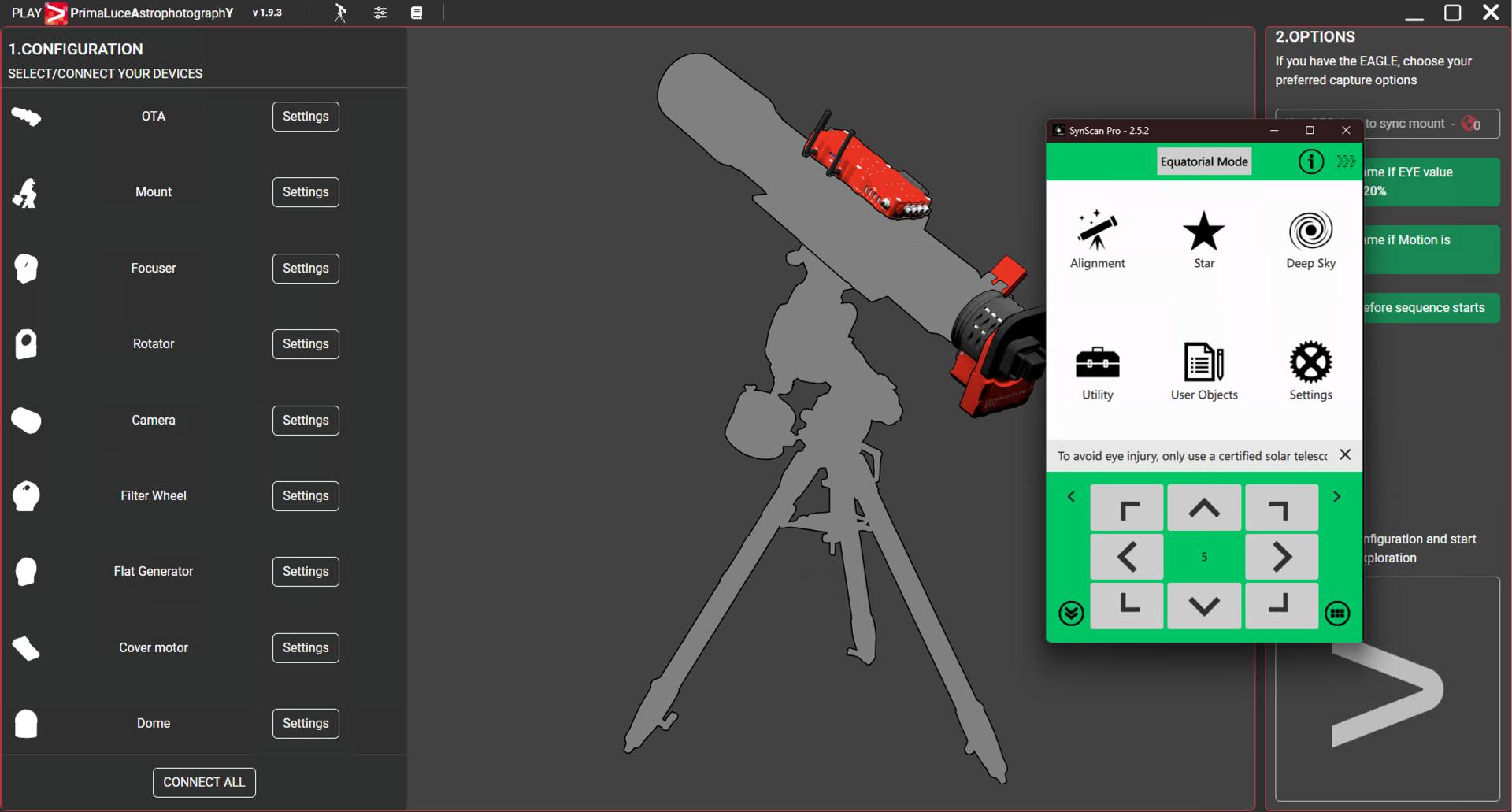 How to remotely control your SkyWatcher equatorial or alt-azi mount with PLAY