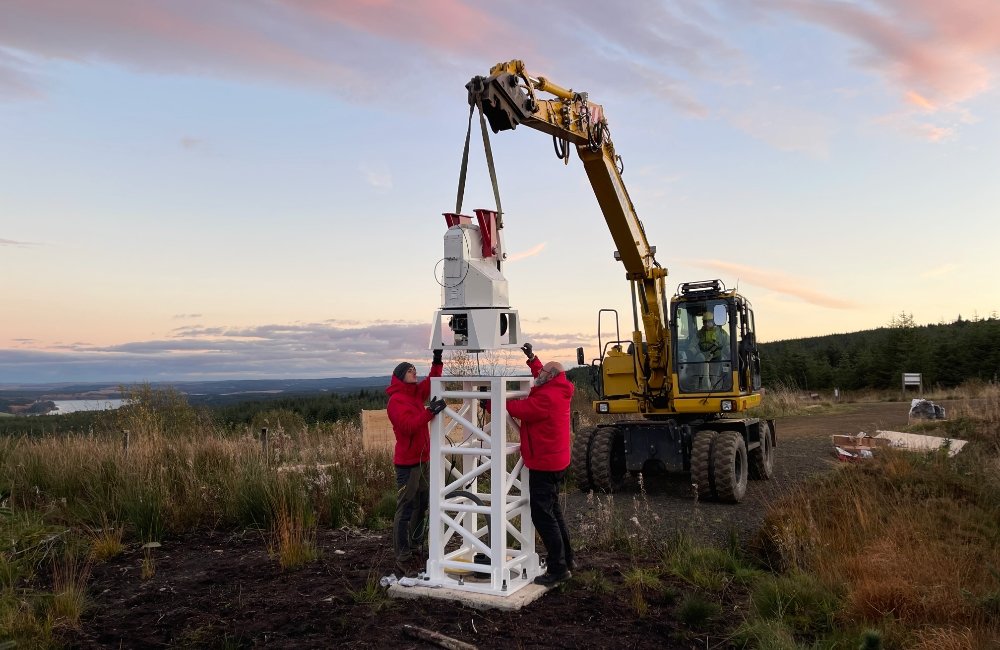 SPIDER 500A installato al Kielder Observatory (UK): installazione della montatura WP-400 sulla colonna C400-HEAVY.