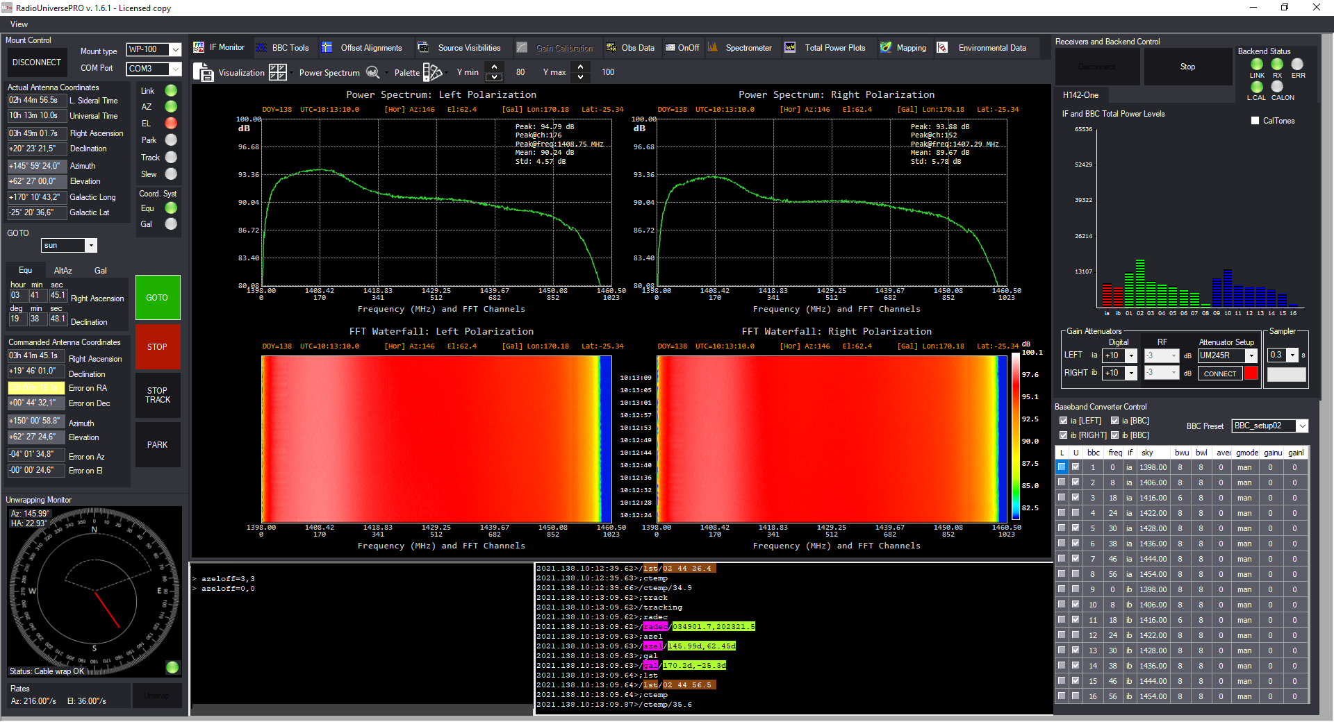 Emissione radio del Sole con i radiotelescopi SPIDER: software RadioUniversePRO e IF Monitor