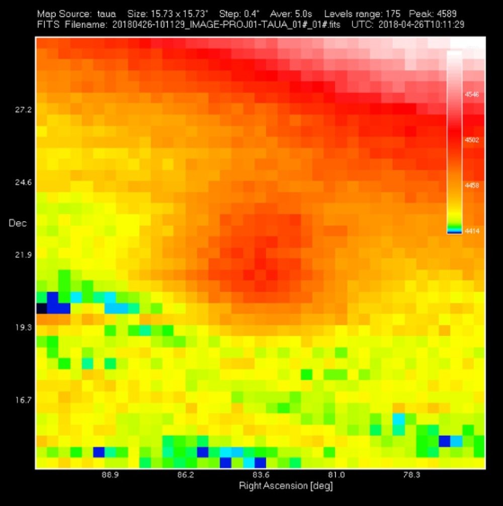 Taurus A recorded with SPIDER 300A radio telescope: Taurus A radio map recorded with SPIDER radio telescope